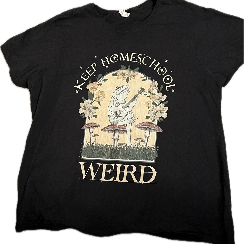 Black Graphic Tee - Keep Homeschool Weird